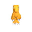 Agumon com animação em estilo 3D